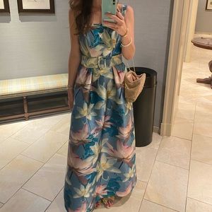 Kay Unger Annabelle Belted Gown in Dove Blue Cerise